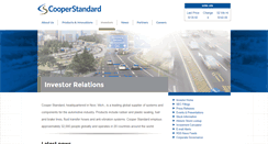 Desktop Screenshot of ir.cooperstandard.com